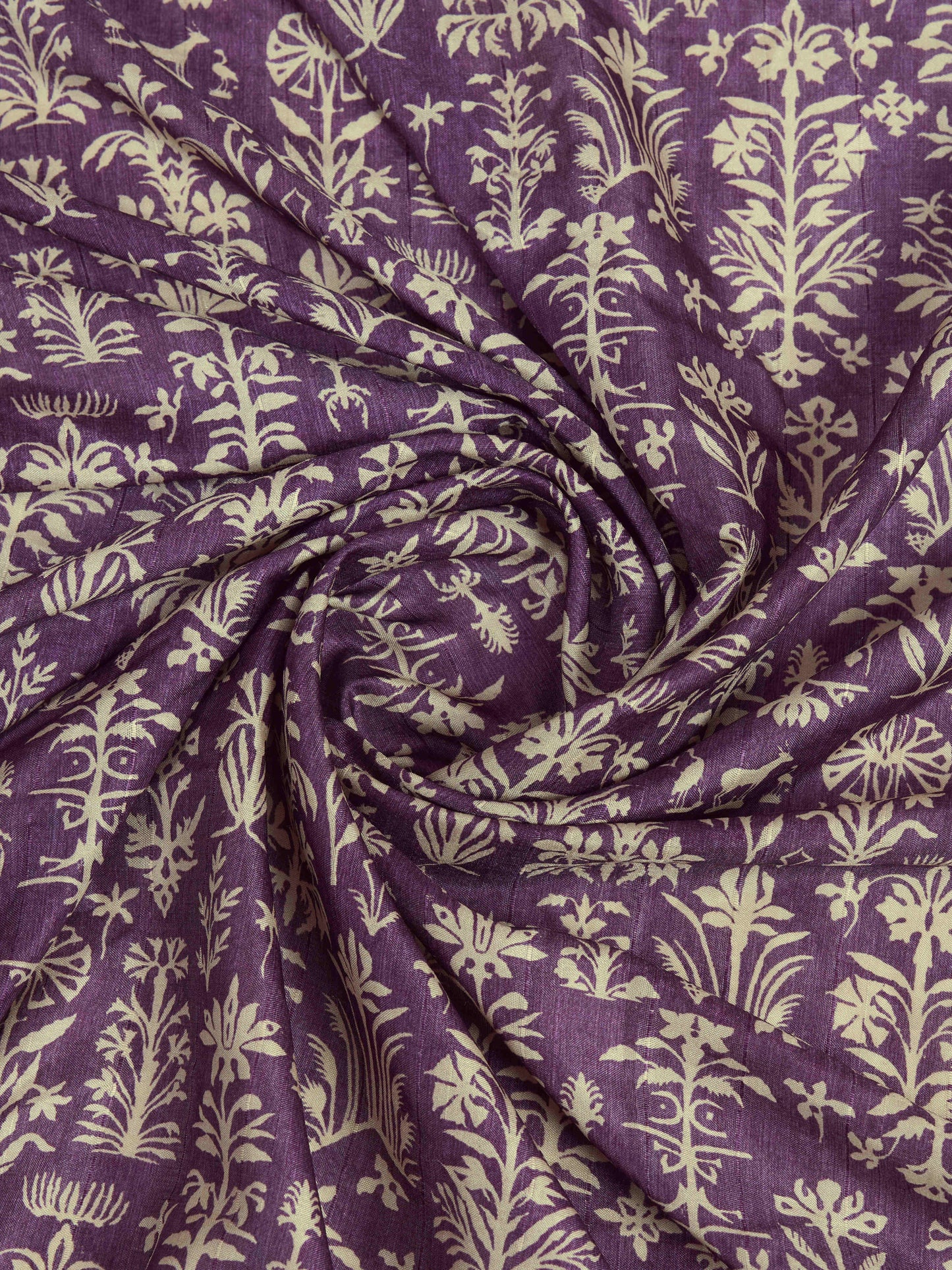 Tussar Silk Printed Designer Saree – Wine
