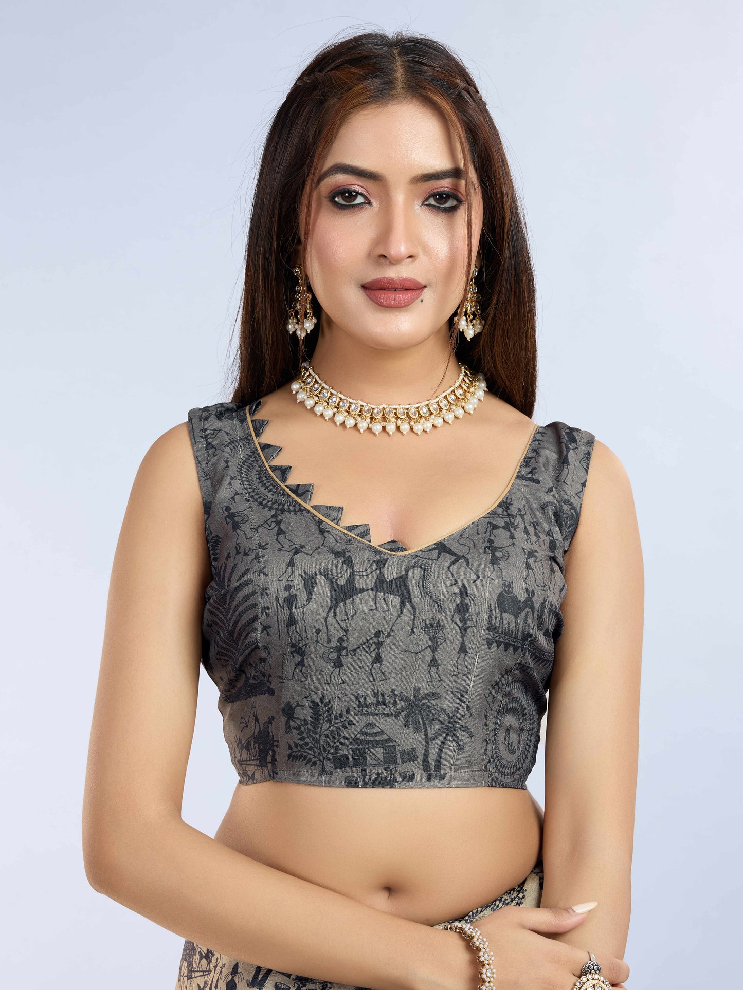 Tussar Silk Printed Designer Saree – Black