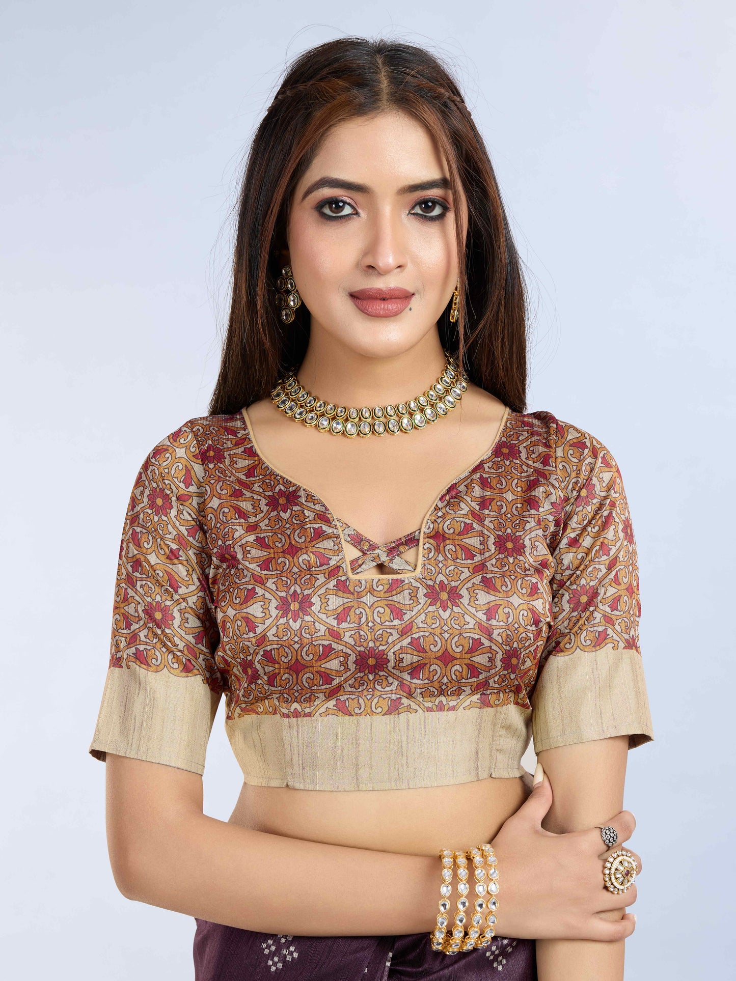 Handloom Silk Printed Designer Saree – Wine