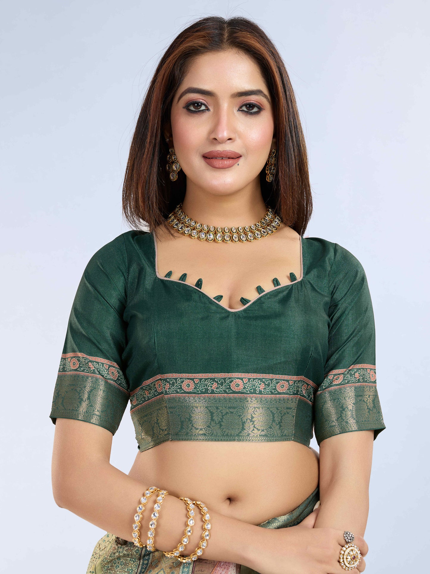 Tussar Silk Printed Saree – Green