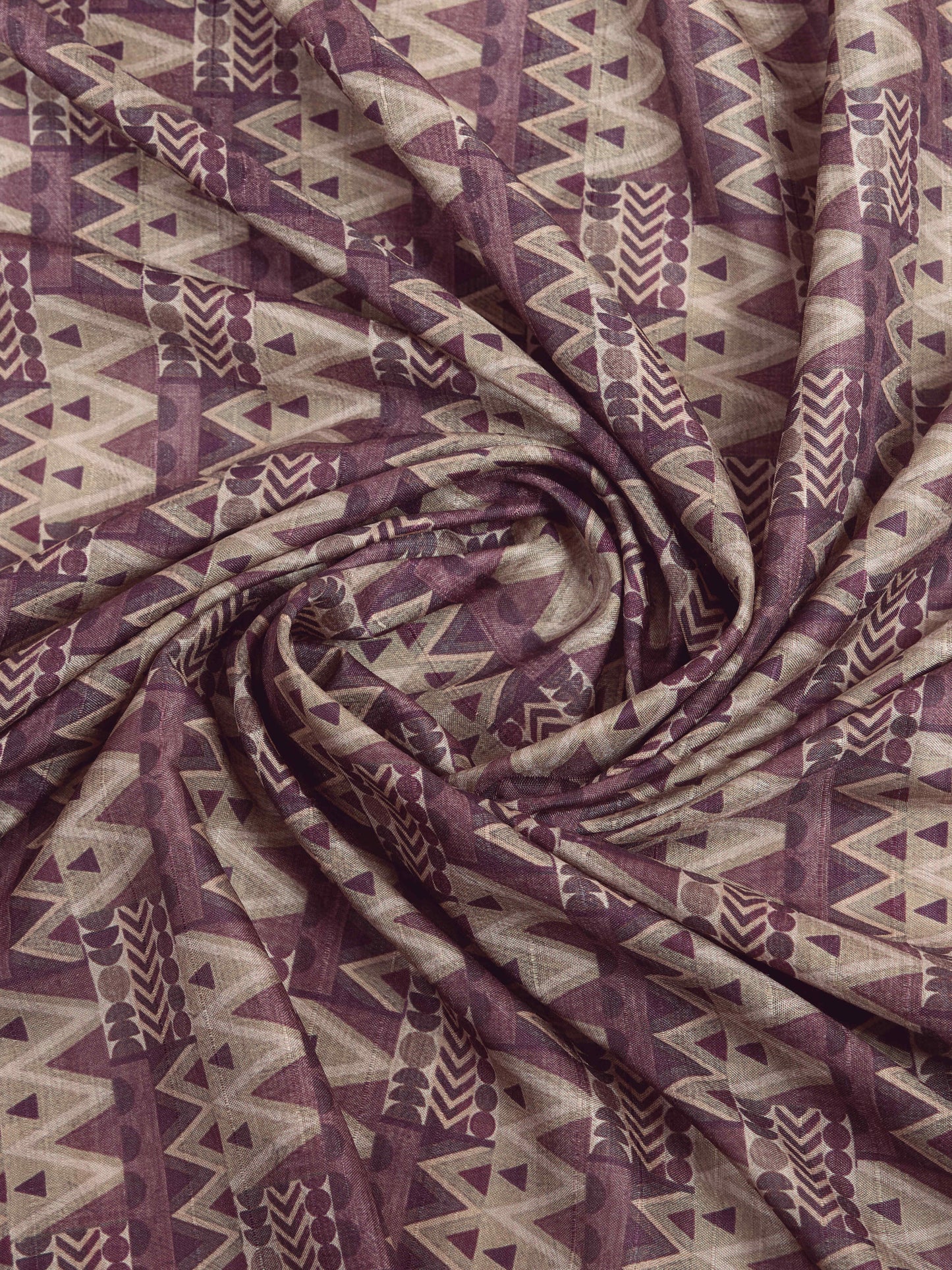 Tussar Silk Printed Designer Saree – Wine
