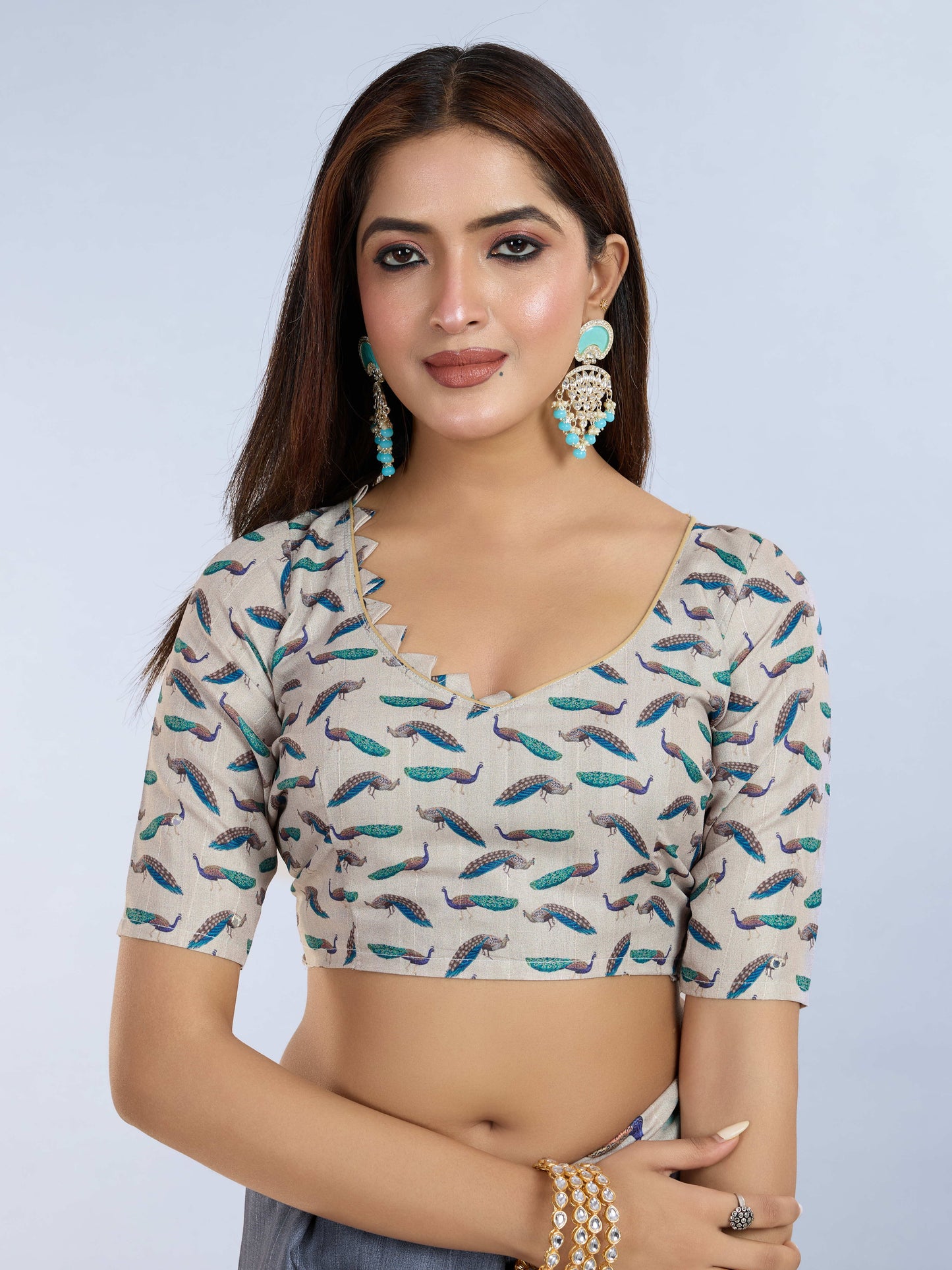 Tussar Silk Printed Designer Saree – Grey
