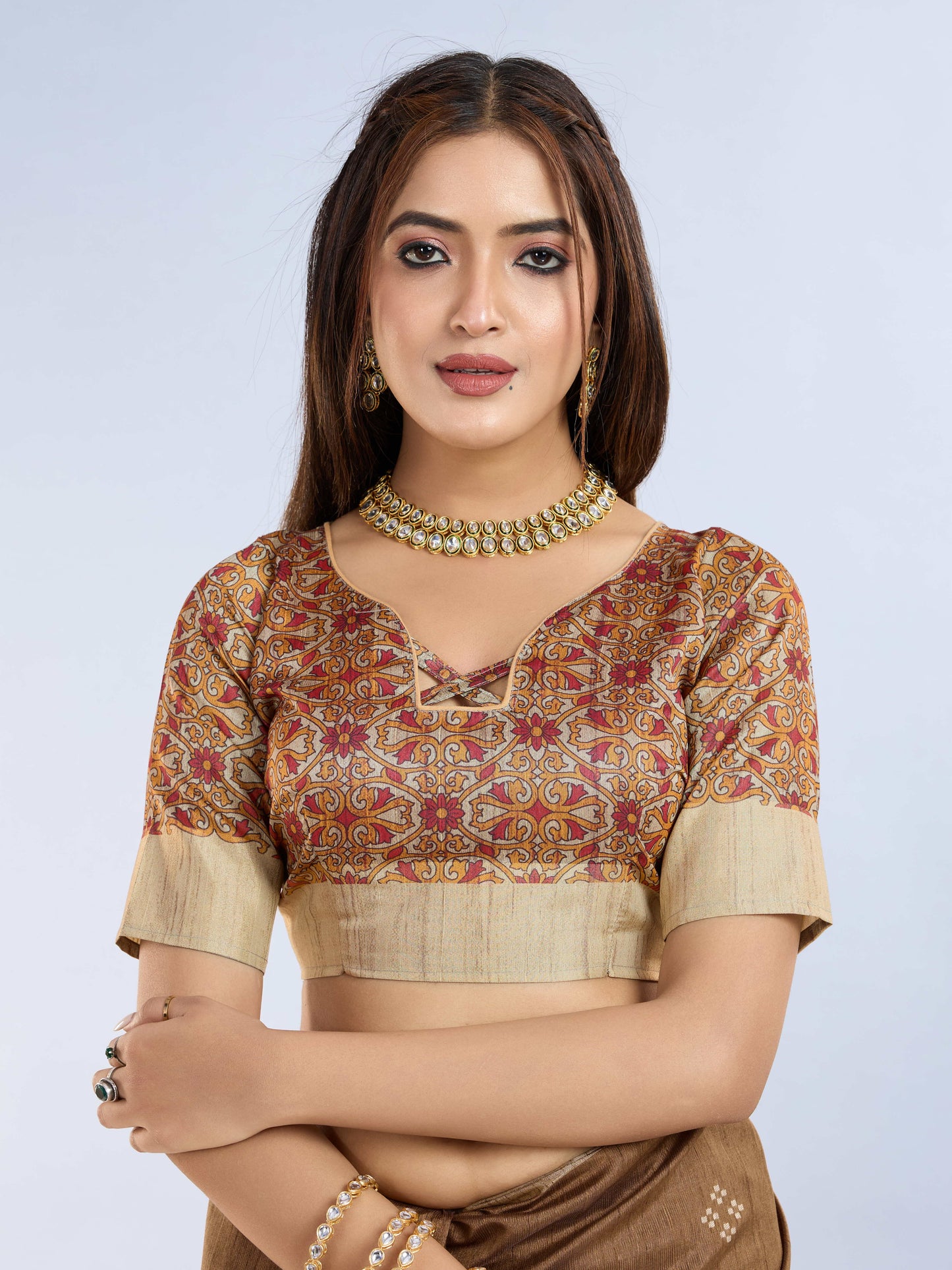 Handloom Silk Printed Designer Saree – Mustard