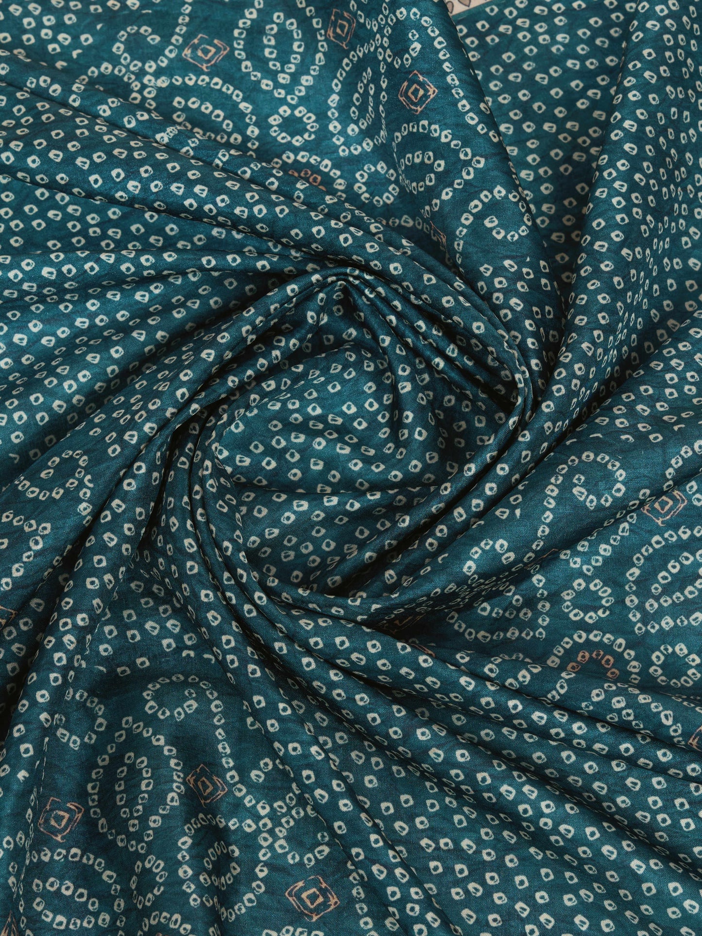 Tussar Silk Printed Saree – Teal blue