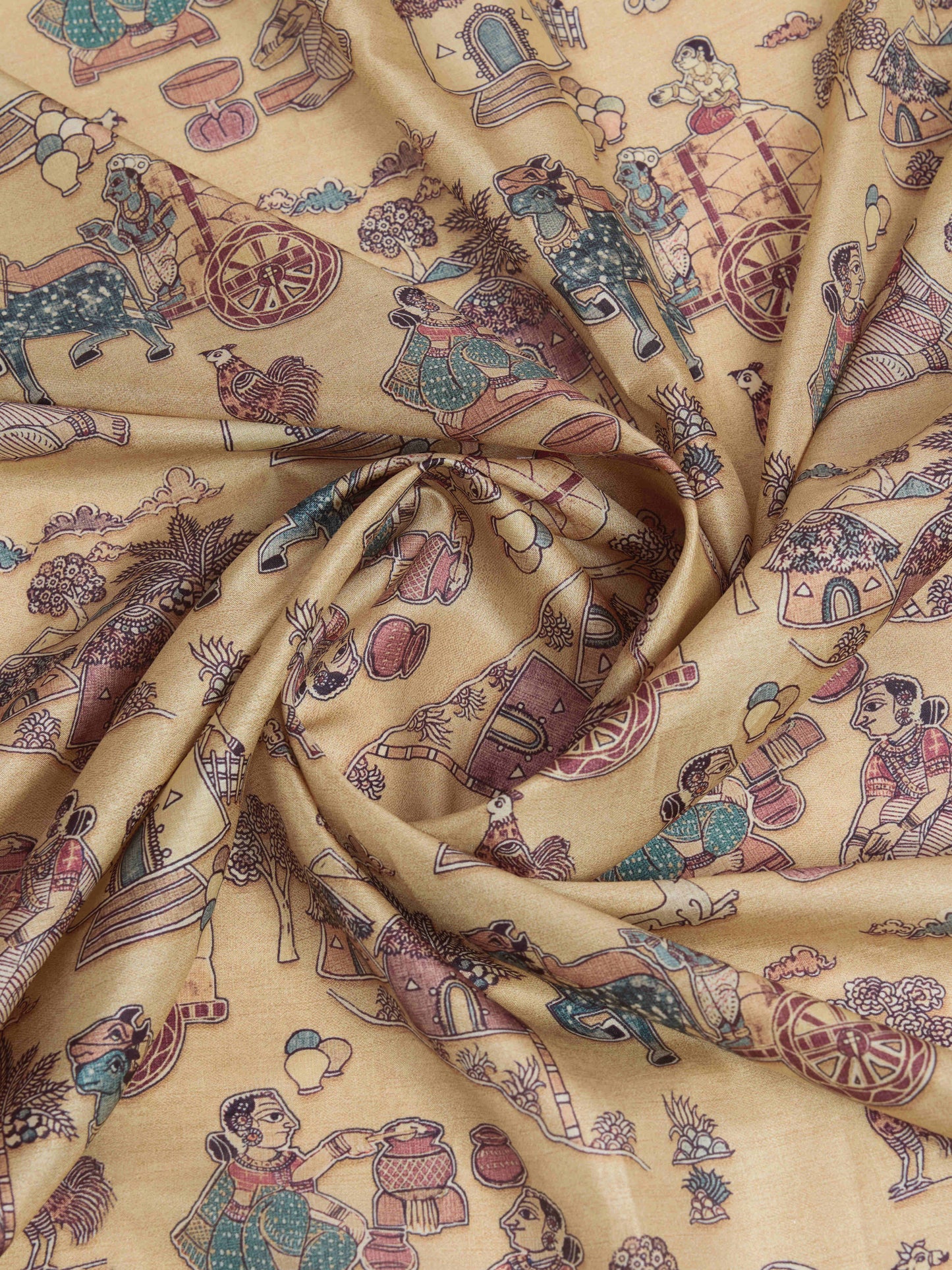 Tussar Silk Printed Saree – Beige