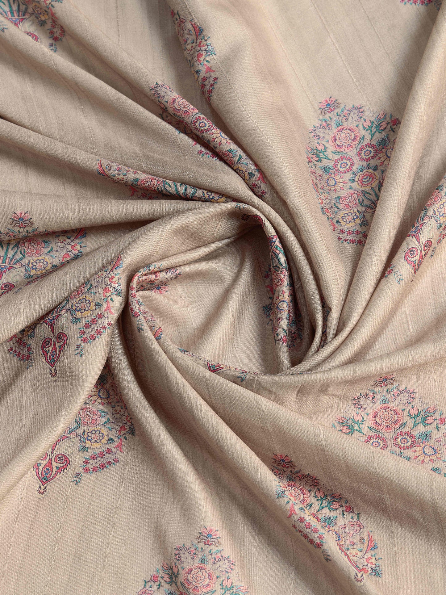 Tussar Silk Printed Designer Saree – Chikoo