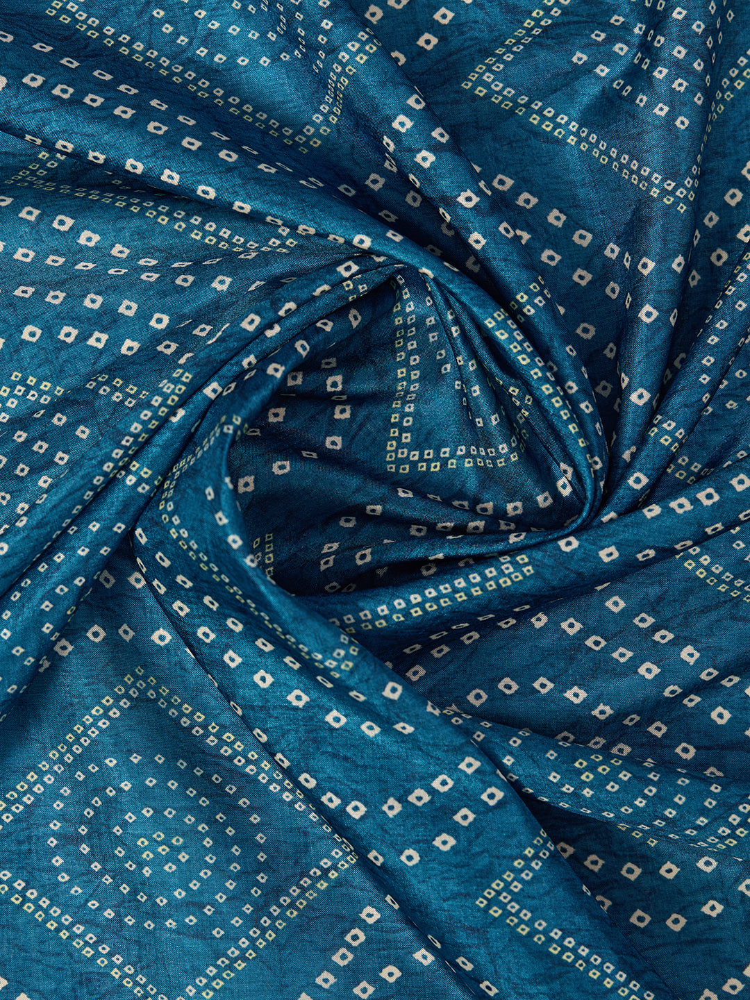 Blue Tussar Silk Bandhani Print Saree With Jacquard Border
