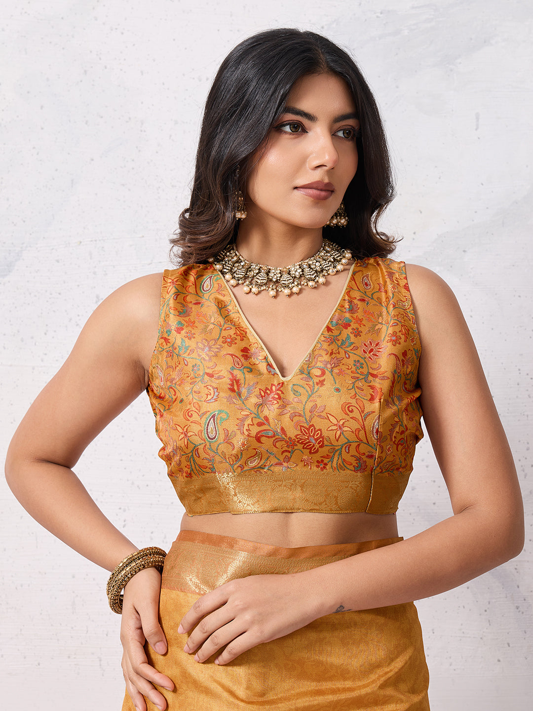 Tussar Silk Digital Kalamkari Print Saree With Jacquard Border